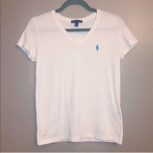 Ralph Lauren White V-Neck Shirt